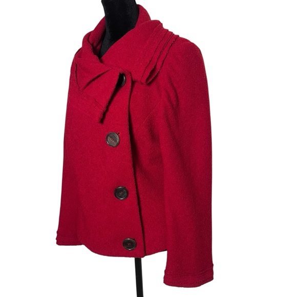 Vintage Carolina Herrera New York Red Virgin Wool Jacket – Size 16 - Picture 12 of 16